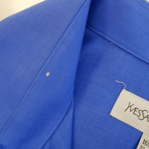 Yves Saint‎ Laurent Blue 16.5 32 / 33 Pocket Front Collared Dress Shirt - Picture 8 of 9